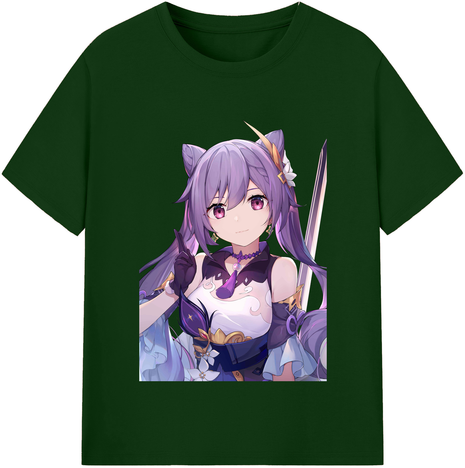 げんし神 刻晴 こくせい genshin Kokusei 綿100％半袖Tシャツ（フロントプリント）
